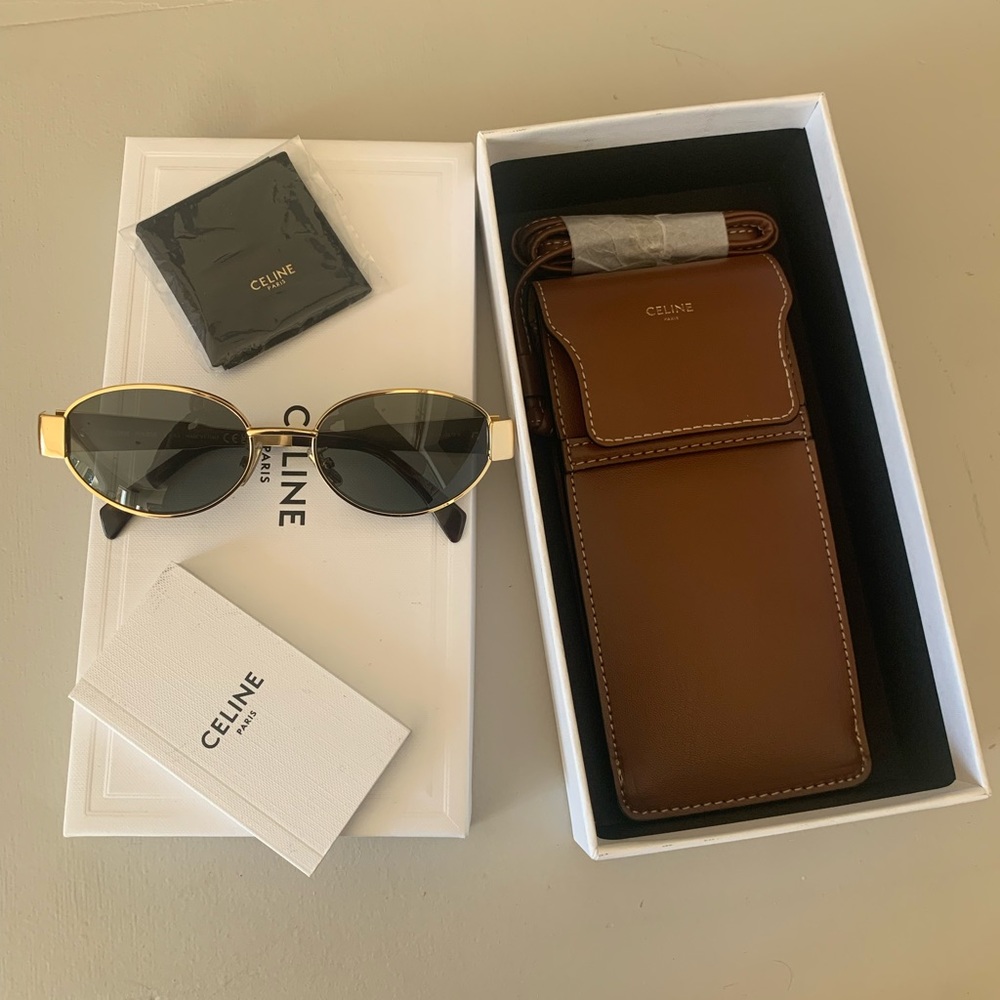 Celine Triomphe Metal 01 Sunglasses in Metal Gold